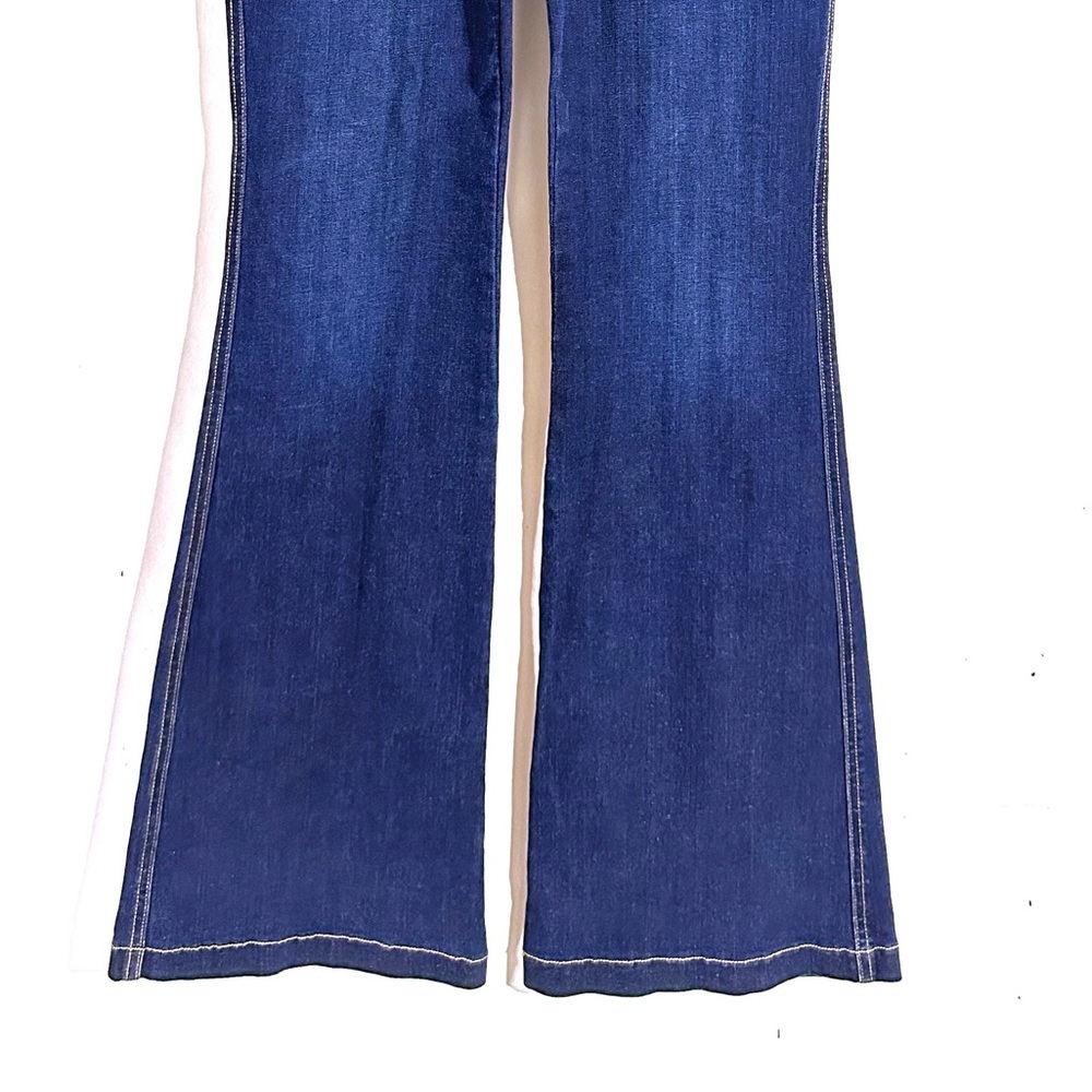 Spanx  Flare Jeans Midnight Shade Pull-on Stretch Boho Western Denim Size M NWT - Picture 7 of 16